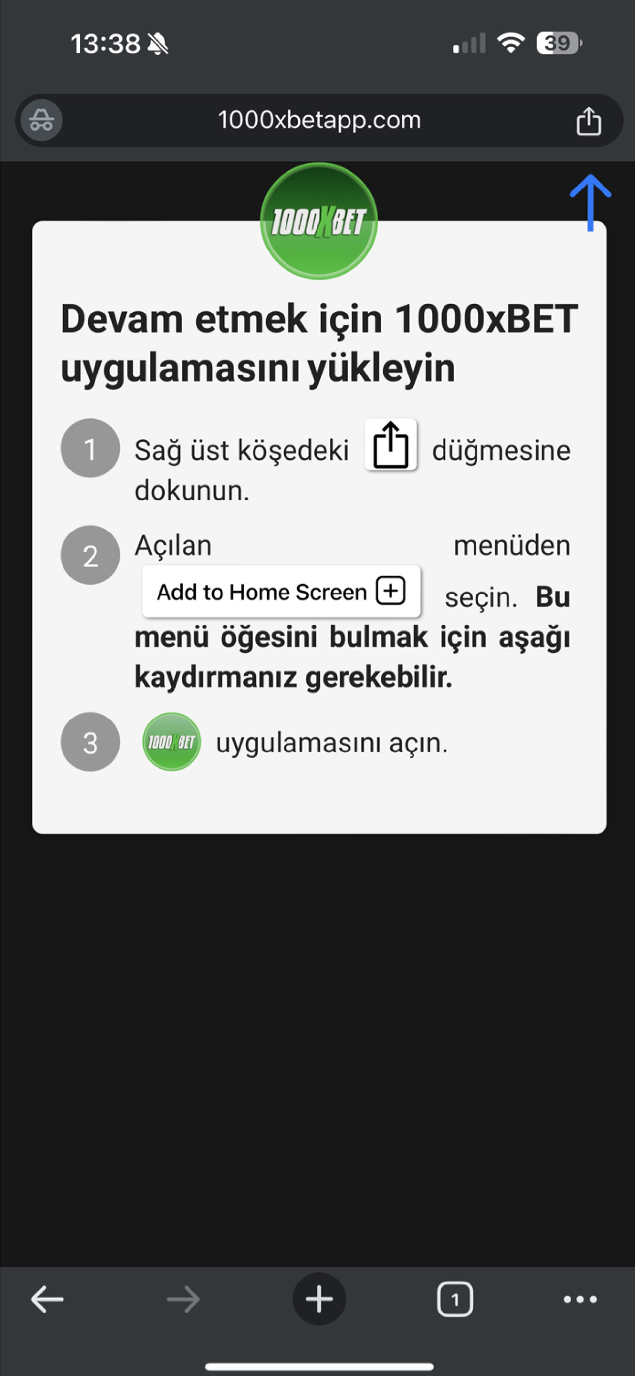 1000XBET Mobil Tanıtım - Adım 4